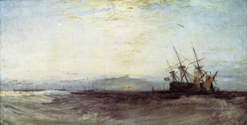 Un navire Aground Aural romantique Turner Peinture à l'huile